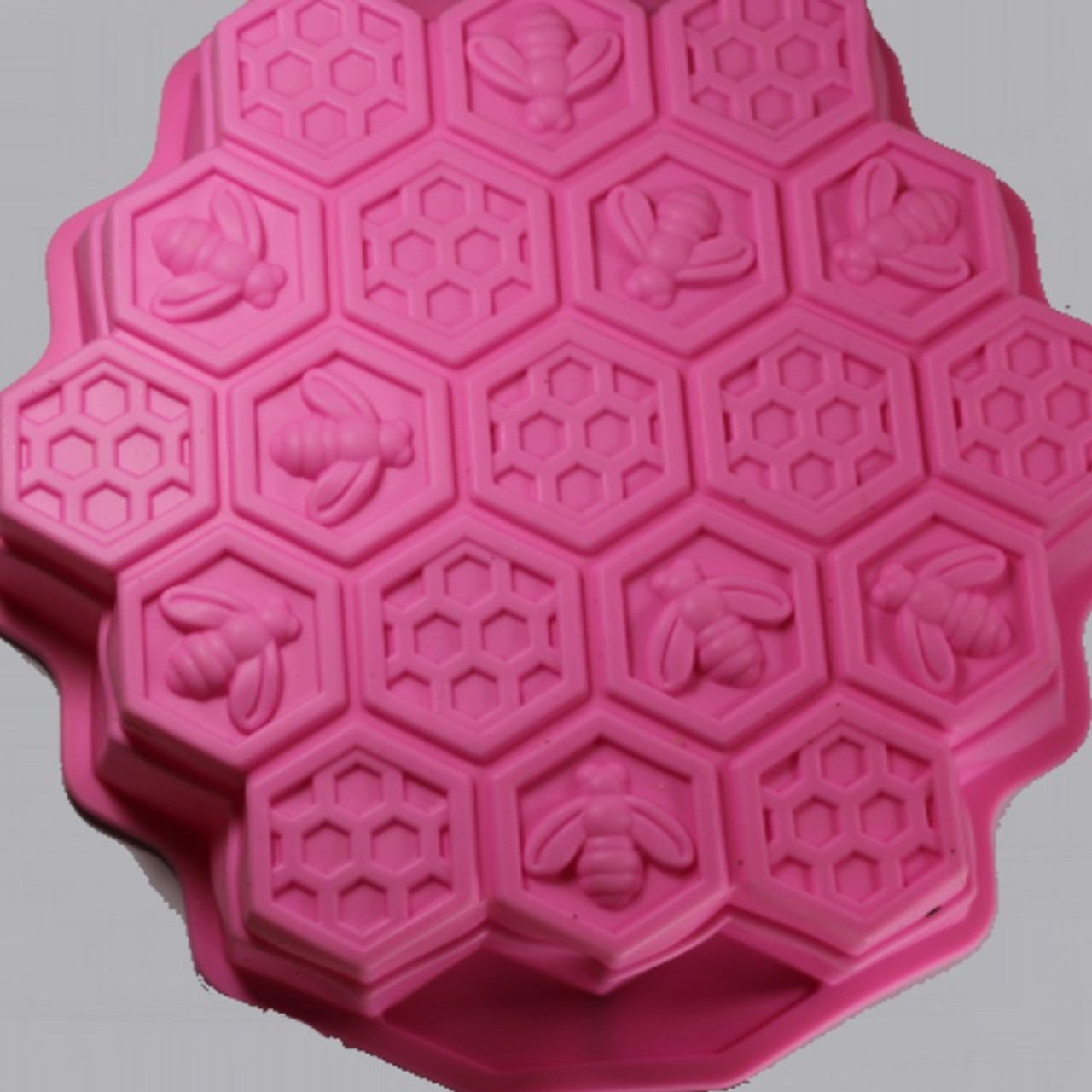 YUZBOU 19 Cells Bee Honeycomb Shaped 3D Soap Molds Silicone Bee Hive Moulds for Baking, As Shown