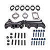 Pulse Flow Exhaust Manifold Kit Fits 2007.5-2018 6.7L Cummins 2-Pc Holset With Multi Layer Gaskets Premium Hardware