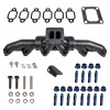 Pulse Flow Exhaust Manifold Kit Fits 94-Early 1998 5.9L Cummins 3-Pc T3 With Turbo Flange Hardware ATS