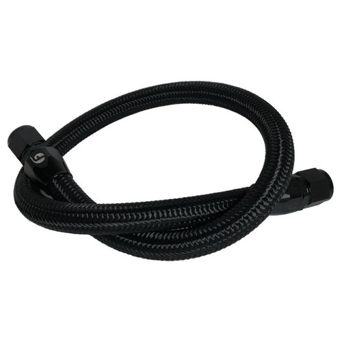 Fleece Performance 34.5 Common Rail/VP44 Cummins Coolant Bypass Hose (Black Nylon Braided) FPE-CLNTBYPS-HS-CRVP-BLK