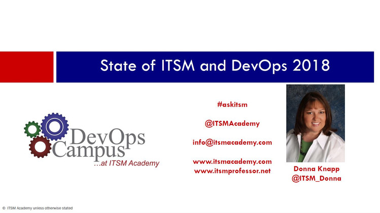 State of ITSM and DevOps 2018, with Donna Knapp