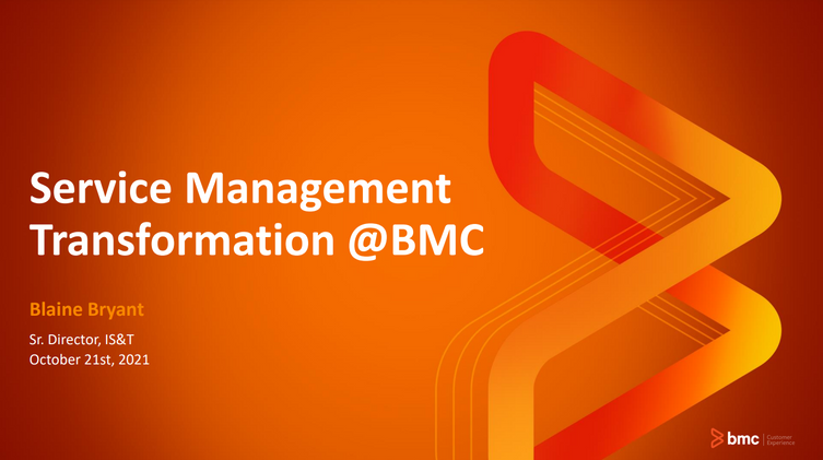 Service Management Transformation @BMC