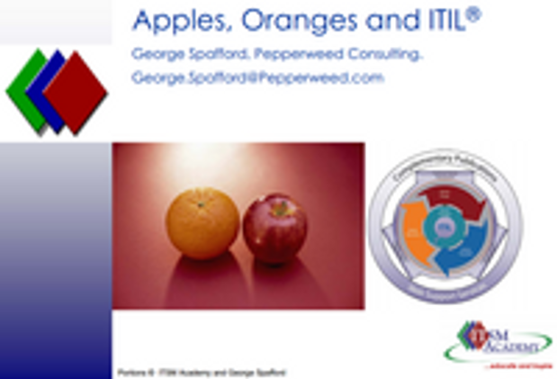 Apples, Oranges and ITIL