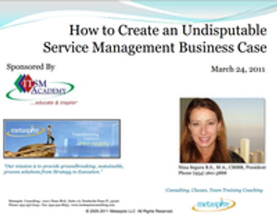 How to Create an Undisputable Service Management Business Case