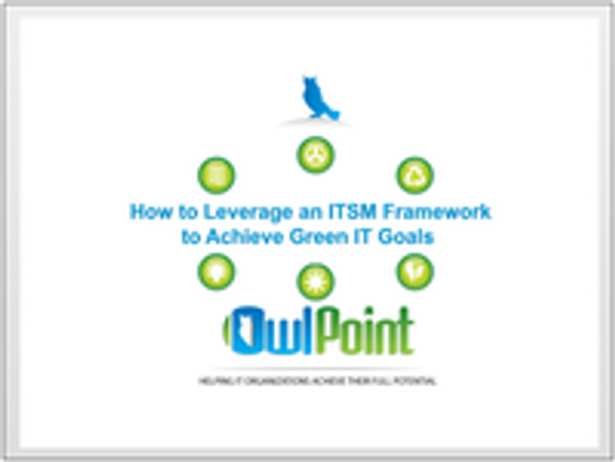 How to Leverage an ITSM Framework to Achieve Green IT Goals