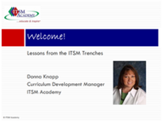 Webinar: Lessons from the ITSM Trenches