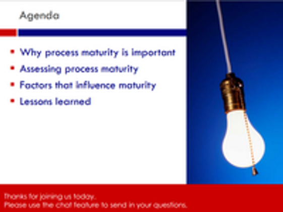 Process Maturity: It's Not About the Numbers!