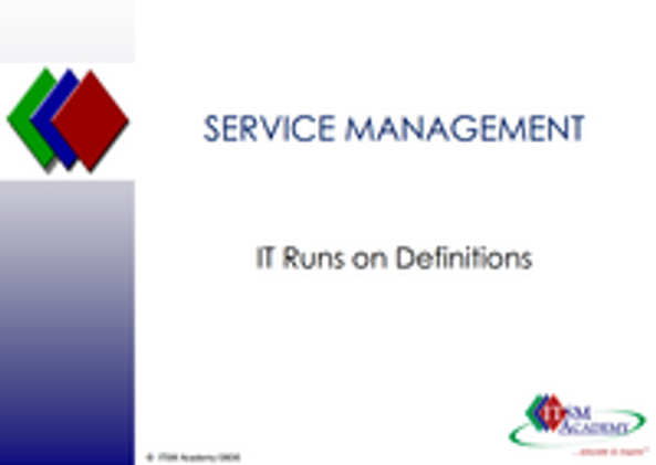 Service Management Definitions