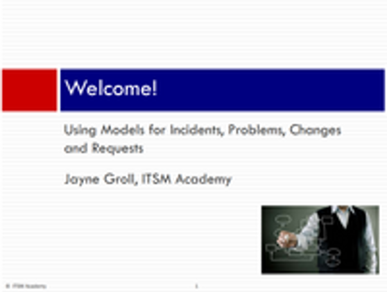 Webinar: Using Models for Incident, Change, Problem and Request Fulfillment Management