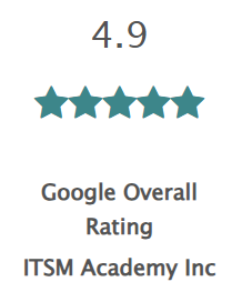 ITSM Academy Inc — Google overall rating of 4.9 out of 5