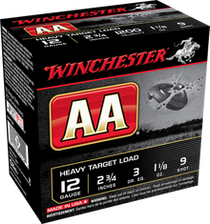 Winchester 12 Gauge Ammunition Heavy Target Loads AAM129BOX 2-3/4" #9 Shot 1-1/8oz 1200fps 25 Rounds