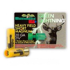 Brenneke 20 Gauge Ammunition SL-202HFSGL 2-3/4" 1 oz Green Lightning Slug 5 Rounds
