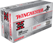 Winchester 38 Special Ammunition X38S1P 158 Grain Lead Round Nose 50 Rounds