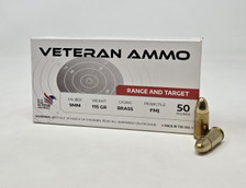 Hyperion Veteran Ammo 9mm Ammunition HMBX9115 115 Grain Full Metal Jacket 50 Rounds