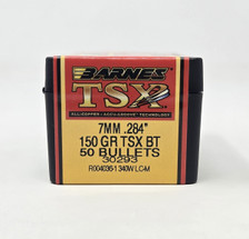 Barnes 7mm (.284 Dia) Reloading Bullets Copper TSX B30293 150 Grain Boat Tail Ballistic Tip 50 Pieces