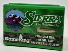Sierra 7mm (.284 Dia) Reloading Bullets Gameking  SRAA1905 140 Grain Boat Tail Spitzer Soft Point 100 Pieces