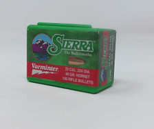 Sierra 22 Cal (.224 Dia) Reloading Bullets Varminter SRAA1200 40 Grain Hornet Jacketed Soft Point 100 Pieces