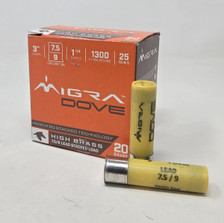 Migra 20 Gauge Ammunition Dove M20UD759 3" #7.5 And #9 Mixed Shot 1-1/4oz 1300fps 25 Rounds