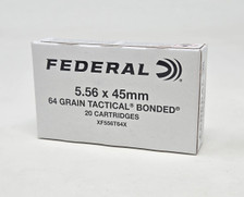 Federal 5.56x45mm NATO Ammunition XF556T64X 64 Grain Tactical Bonded Soft Point 20 Rounds