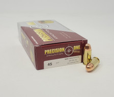 Precision One 45 Auto Ammunition 230 Grain Full Metal Jacket 50 rounds