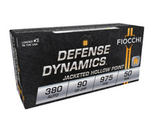 Fiocchi 380 Auto Ammunition FI380APHP 90 Grain Jacketed Hollow Point 50 rounds