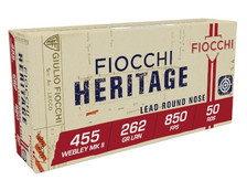 Fiocchi 455 Webley Ammunition FI455A 262 Grain Lead Round Nose 50 rounds