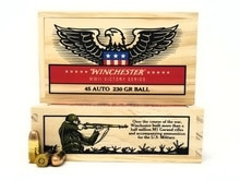 Winchester 45 ACP Ammunition WWII Victory Series X45WW2 230 Grain Full Metal Jacket Collector's Wooden Box of 20 Rounds