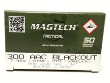 Magtech 300 AAC Blackout Ammunition Tactical 300BLKA 115 Grain Flat Base Hollow Point 50 Rounds