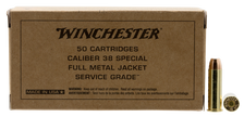 Winchester 38 Special Ammunition Service Grade SG38W 130 Grain Full Metal Jacket 50 Rounds