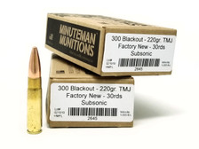 Minuteman Munitions 300 Blackout Ammunition 2645 220 Grain Subsonic Full Metal Jacket 30 Rounds