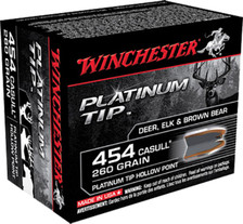 Winchester 454 Casull Ammunition Platinum Tip S454PTHP 260 Grain Platinum Tip Hollow Point 20 Rounds