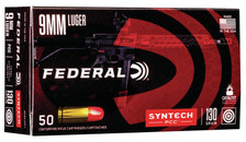 Federal 9mm Syntech PCC Ammunition AE9SJPC1 130 Grain Syntech Jacket Flat Nose 50 Rounds
