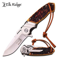 Elk Ridge Drop Point Satin Blade Spring Assisted Knife ERA003I