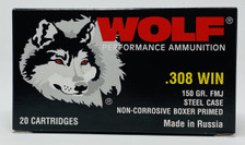 Wolf 308 Win Polyformance Ammunition 150 Grain Full Metal Jacket 20 Rounds
