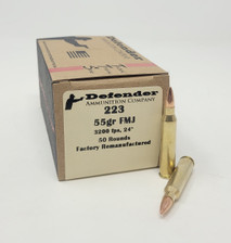 Defender 223 Rem Ammunition DEF22355 55 Grain Full Metal Jacket REMAN 50 Rounds