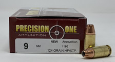 Precision One 9mm Ammunition 124 Grain Hollow Point/XTP 50 Rounds