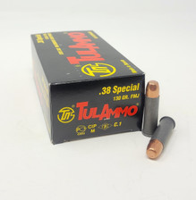 Tula 38 Special Ammunition TULAUL038130 130 Grain Steel Case Full Metal Jacket 50 Rounds