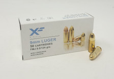 ATS XForce 9mm Ammunition XFORCE9MM124 124 Grain Full Metal Jacket Brass Case 50 Rounds
