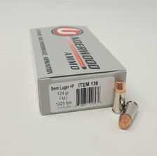 Underwood 9mm +P Ammunition UW136 124 Grain Full Metal Jacket Flat Nose 50 Rounds