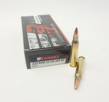 Barnes 223 Rem Ammunition B32002 55 Grain Jacketed Hollow Point Boat Tail 20 Rounds