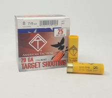 American Tactical 20 Gauge Ammunition Target Load ATIAC20T8CASE 2-3/4" #8 Shot 7/8oz 1210fps CASE 250 Rounds