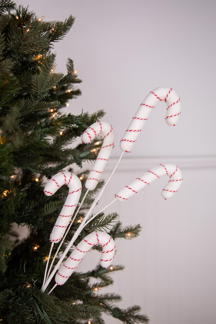 19” Velvet Candy Cane Spray Decorator's Warehouse