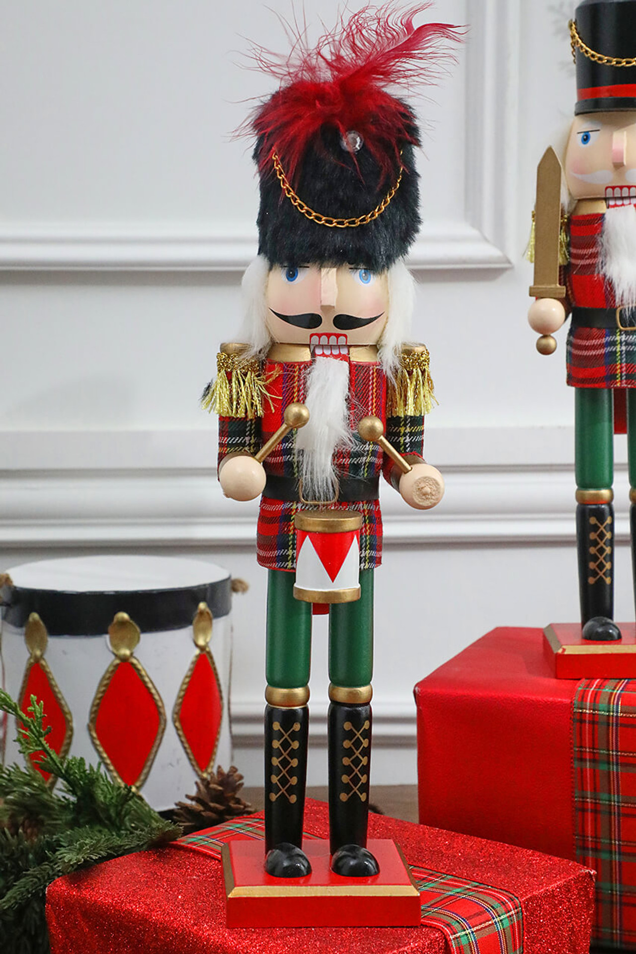 15” Plaid Christmas Nutcracker Decorator's Warehouse