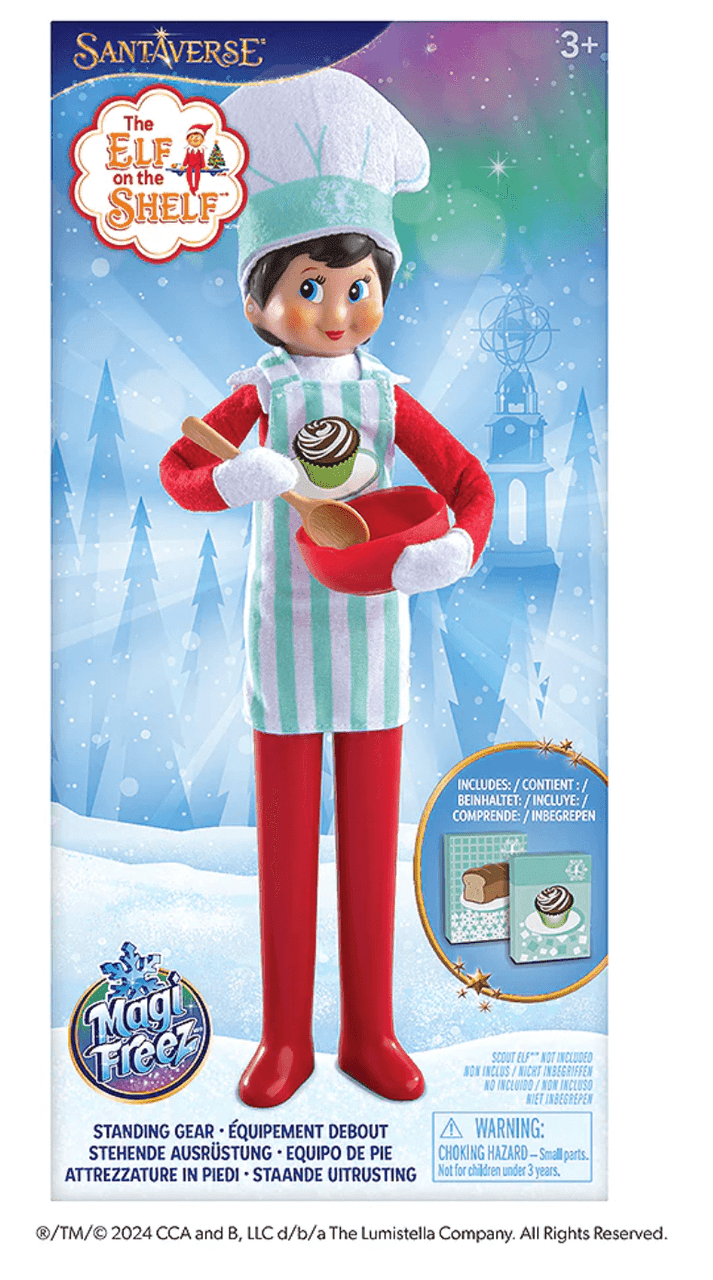 The Elf on the Shelf MagiFreez Holly Jolly Ollie Skateboard Set for Your Scout Elf - Includes Magical Standing Pants, elf- Sized Long Sleeve tee, Headphones and Skateboard | Bodega Aurrera en línea