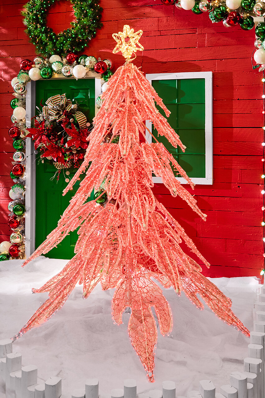 7.5' Giant Red Twinkling Tree - Decorator's Warehouse