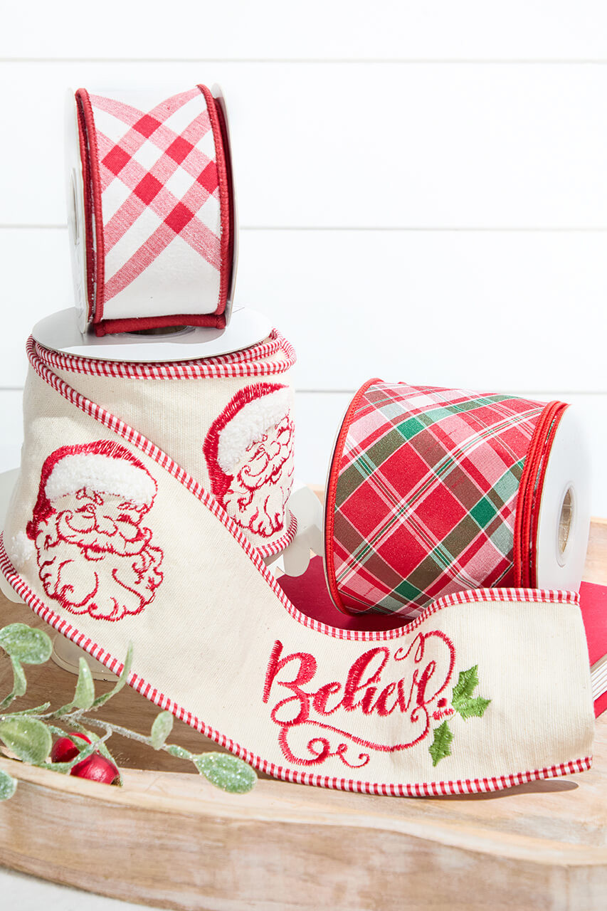 2.5” x 10 Yard Plaid Red & Green Christmas Ribbon - Decorator's