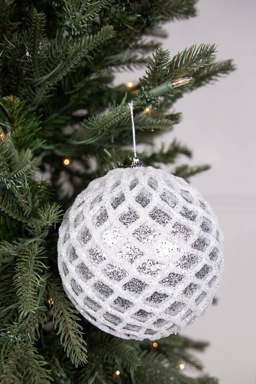 Silver ball clearance ornaments