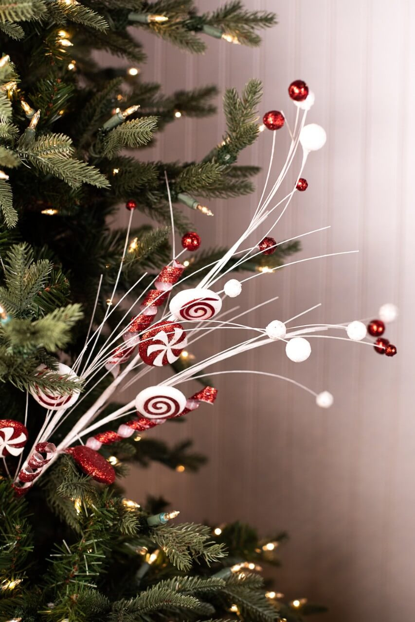33” Glitter Berry Spray (White) Santa's Sweet Shoppe Christmas Sprays -  North Pole Party Christmas Sprays - Peppermint & Gingerbread Christmas  Sprays - Cranberry Christmas Sprays