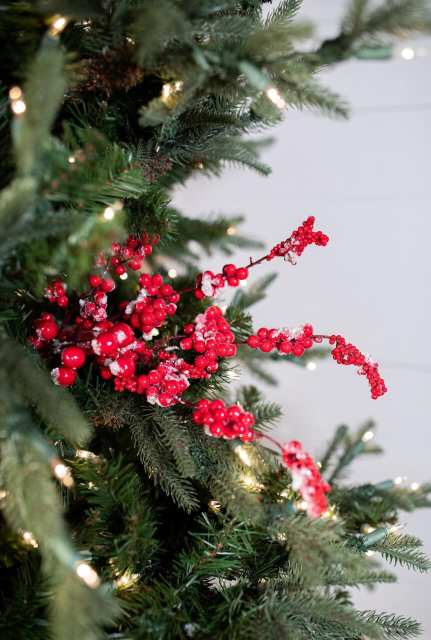 Christmas Floral Pine Berry and Snow Christmas Picks 