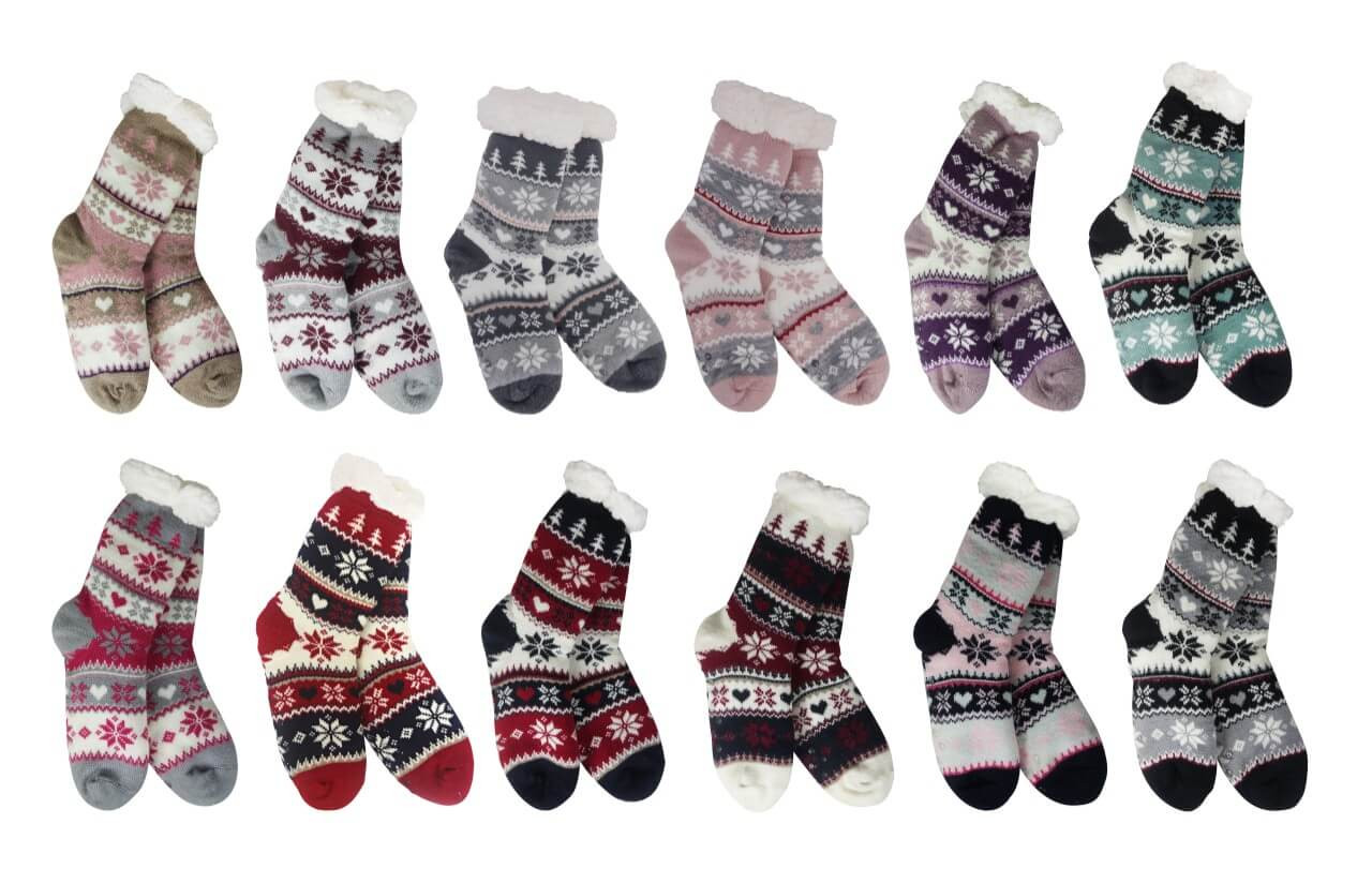 Christmas Slipper Socks Women Fuzzy Socks Gripper Non Slip Socks
